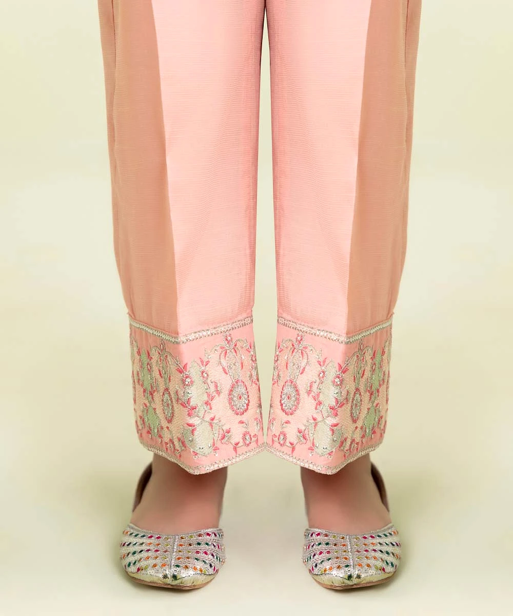 2 Piece - Embroidered Cotton Net Suit