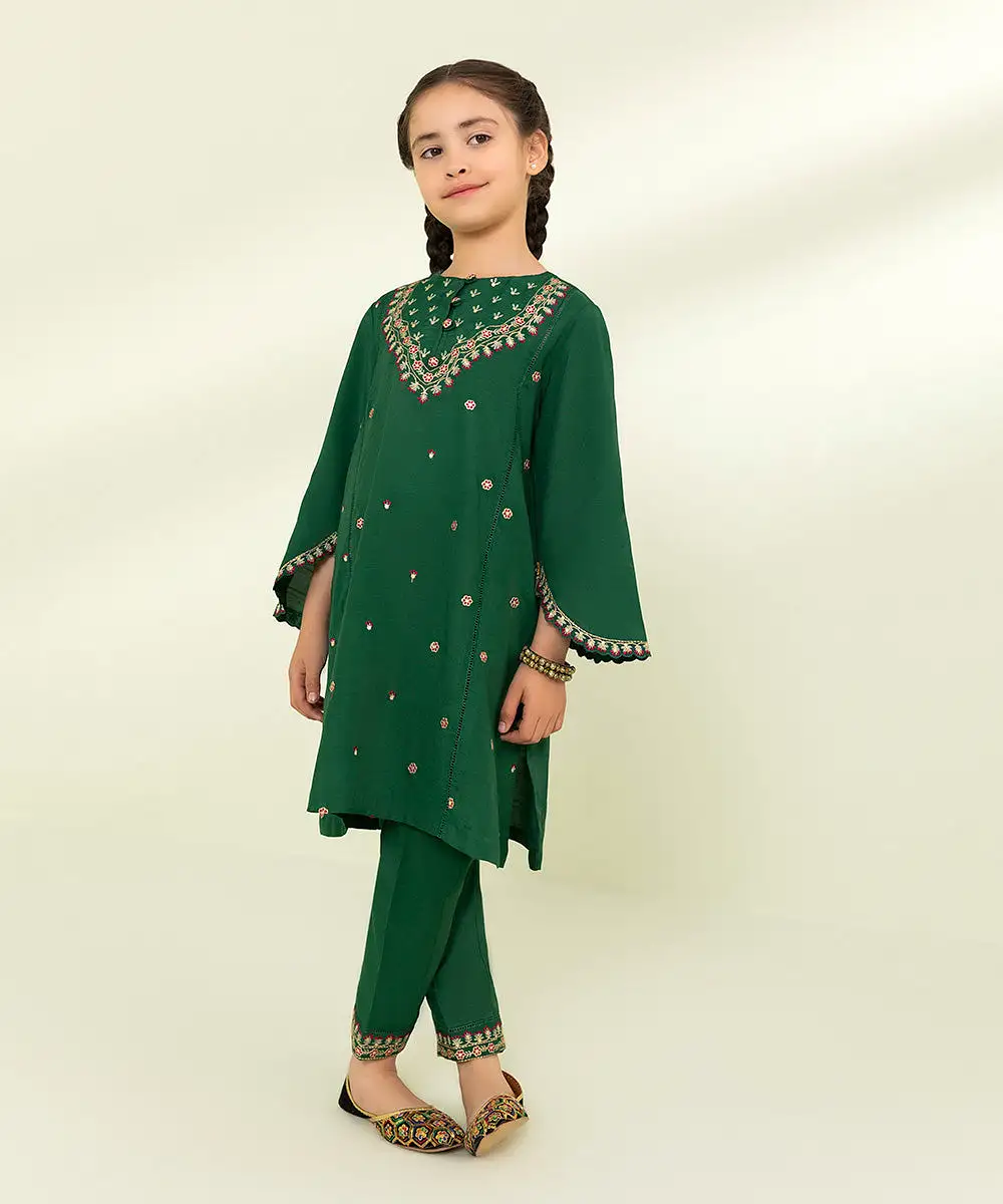 2 Piece - Embroidered Jacquard Suit