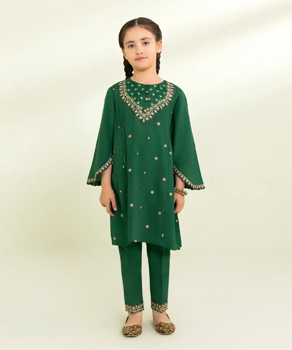 2 Piece - Embroidered Jacquard Suit