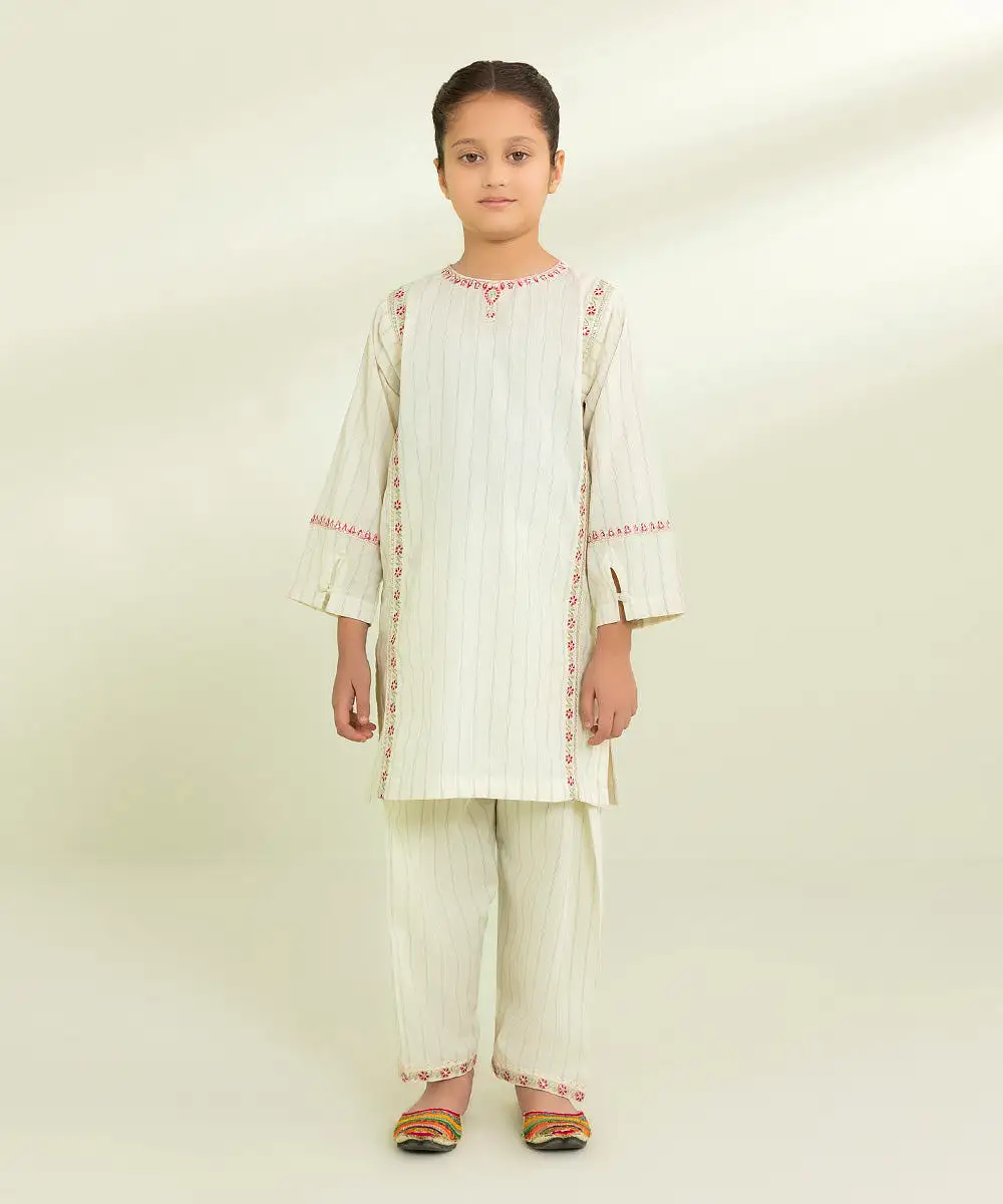 2 Piece - Embroidered Multi Neps Suit