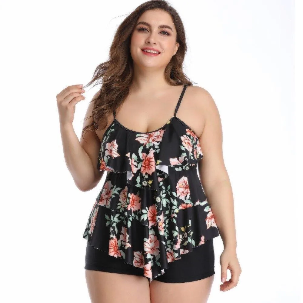 2-Piece Floral Plus Size Swimwear