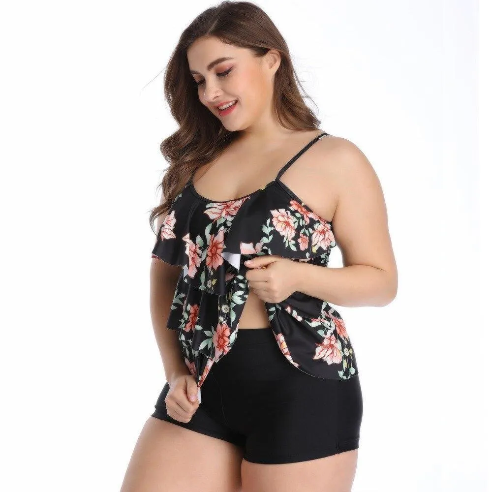 2-Piece Floral Plus Size Swimwear