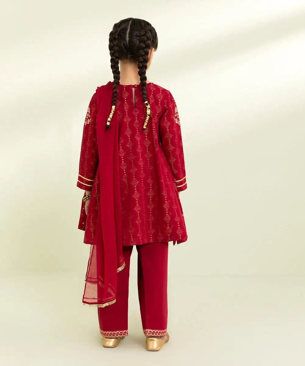 3 Piece - Embroidered Jacquard Suit