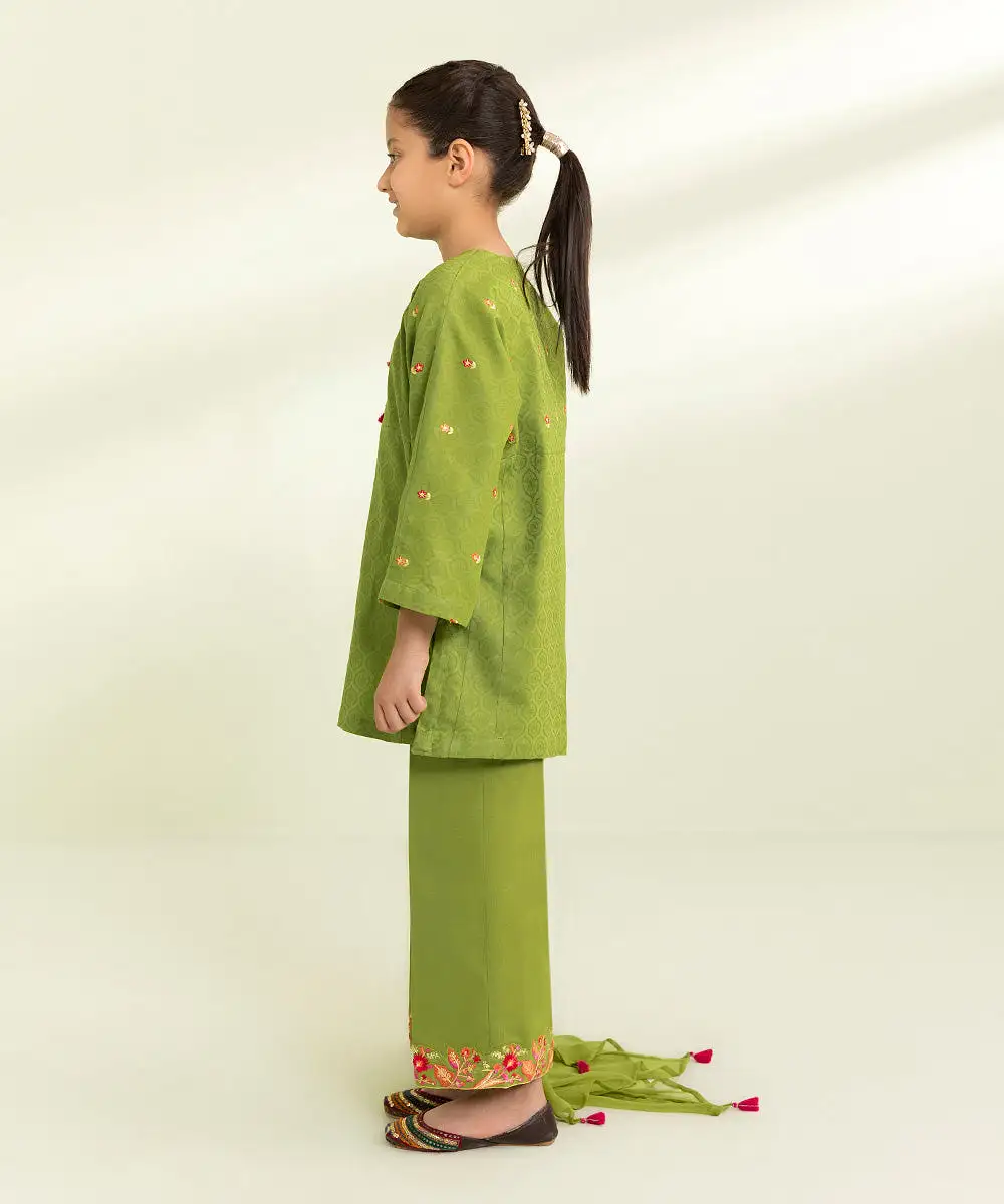 3 Piece - Embroidered Jacquard Suit