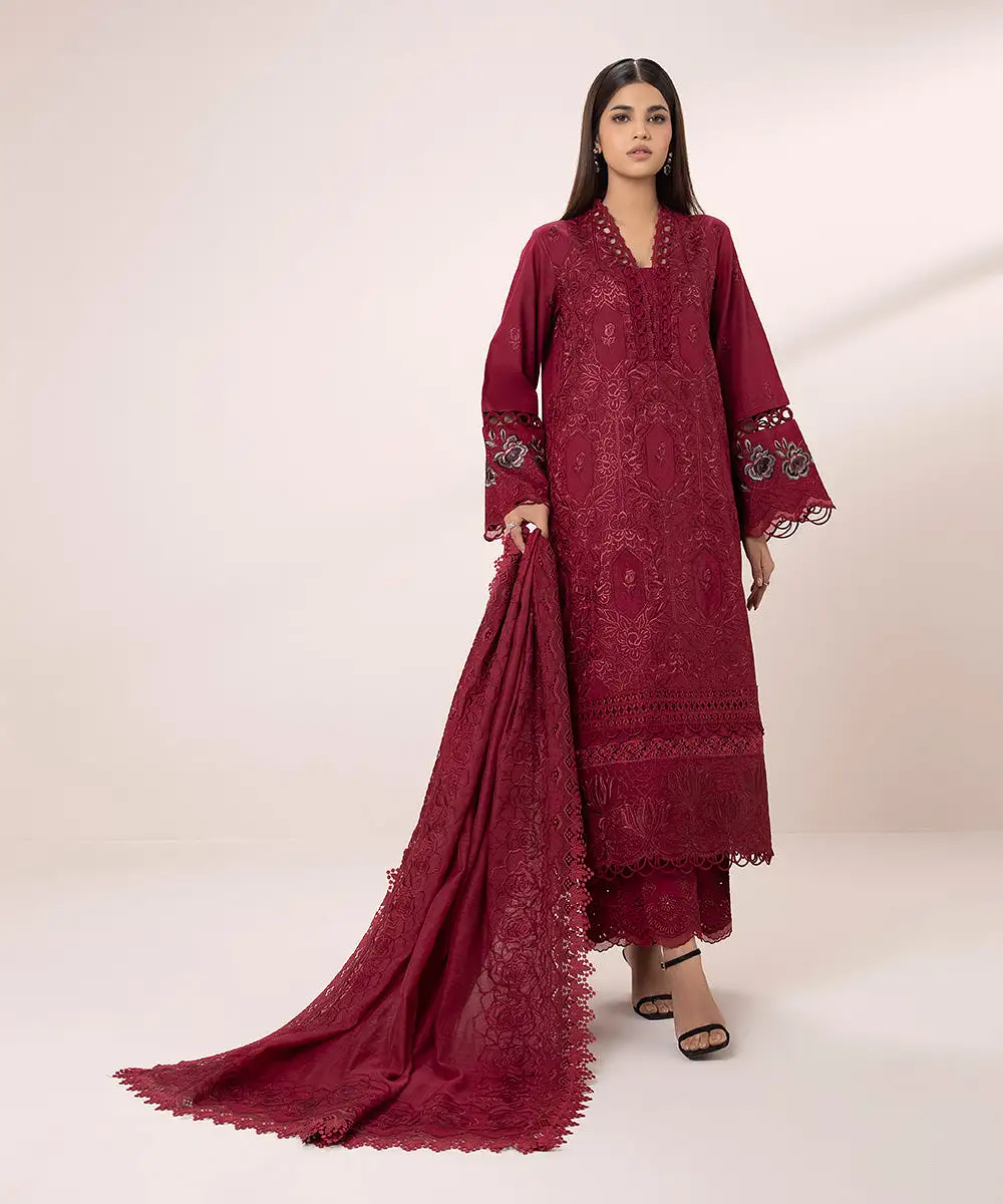 3 Piece - Embroidered Jacquard Suit