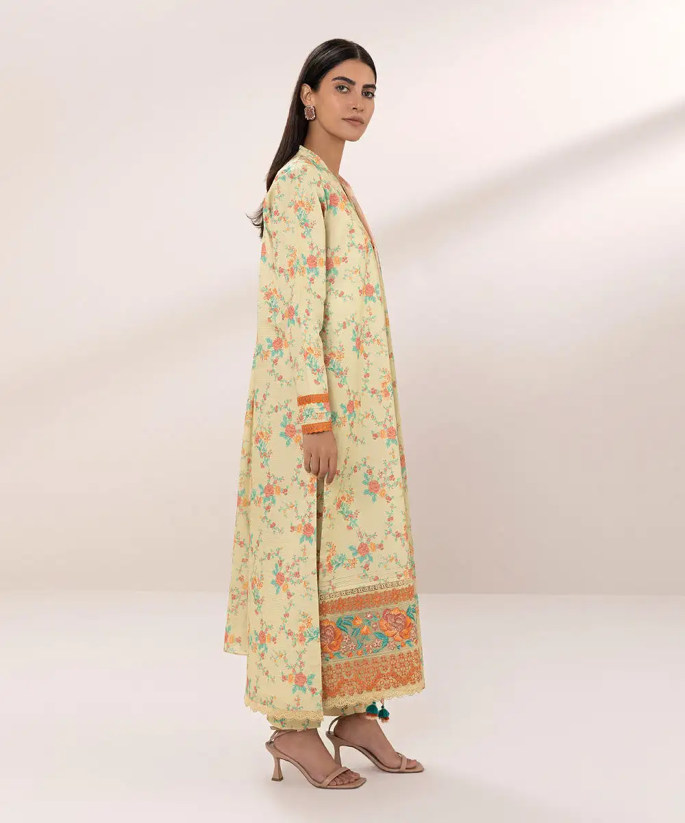 3 Piece - Embroidered Zari Lawn Suit