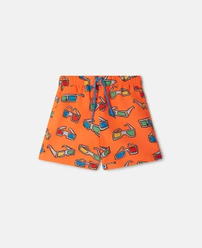 3D Glasses Swimming Trunks