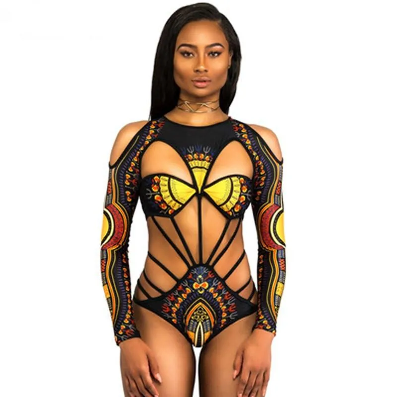 African Print Swimsuits Monokini Swimwear