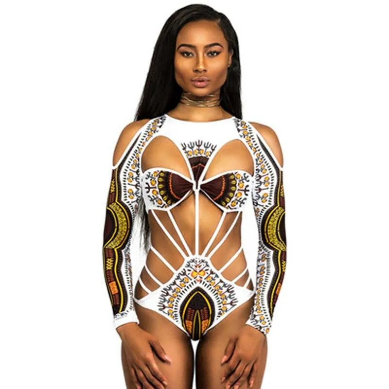 African Print Swimsuits Monokini Swimwear