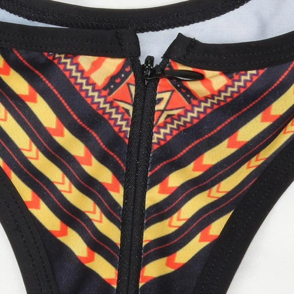 African Print Swimsuits Monokini Swimwear