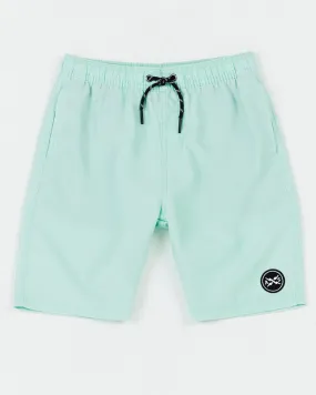 Alphabet Soup Kids Go To Beach Shorts - Acid Mint | SurfStitch