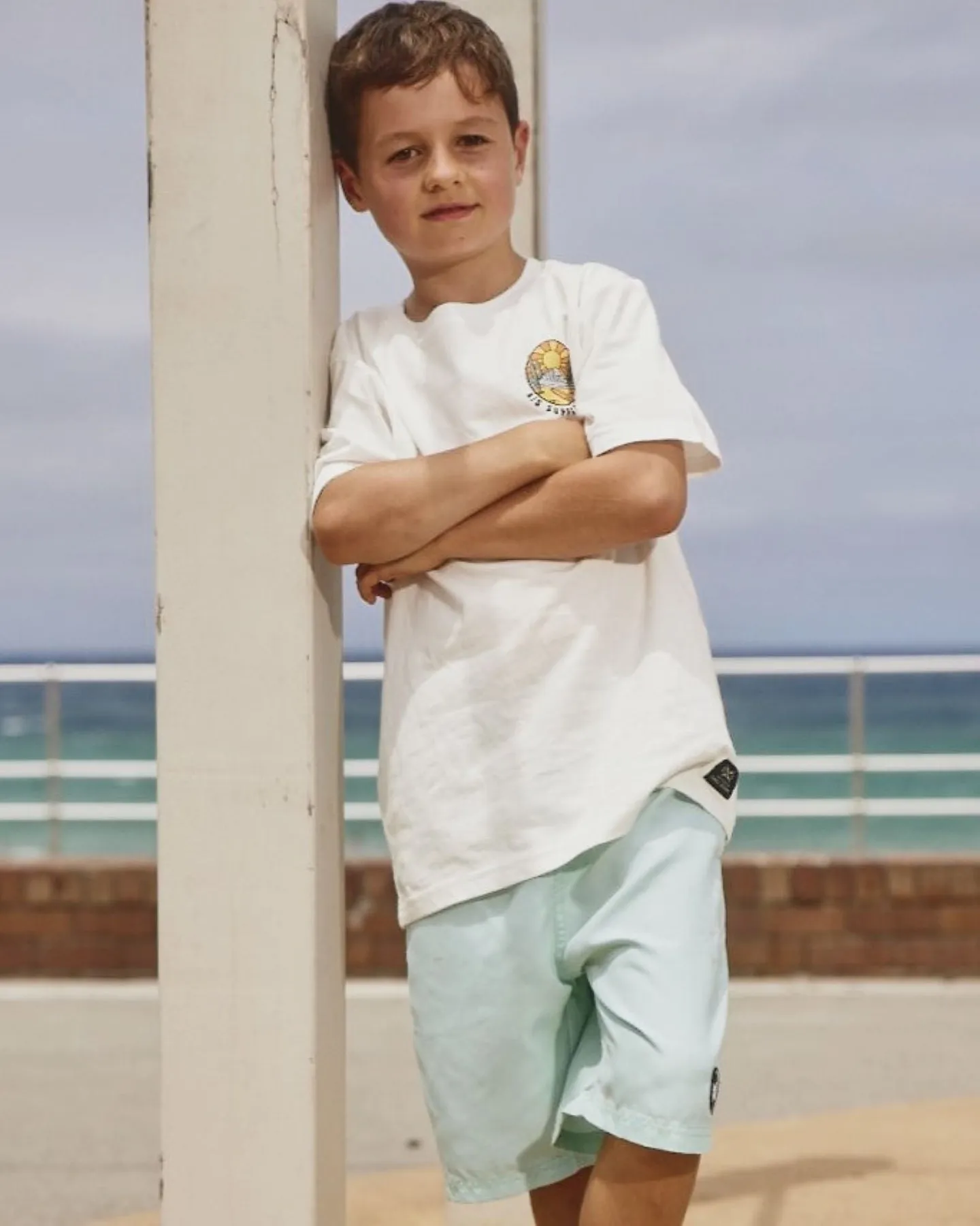 Alphabet Soup Kids Go To Beach Shorts - Acid Mint | SurfStitch