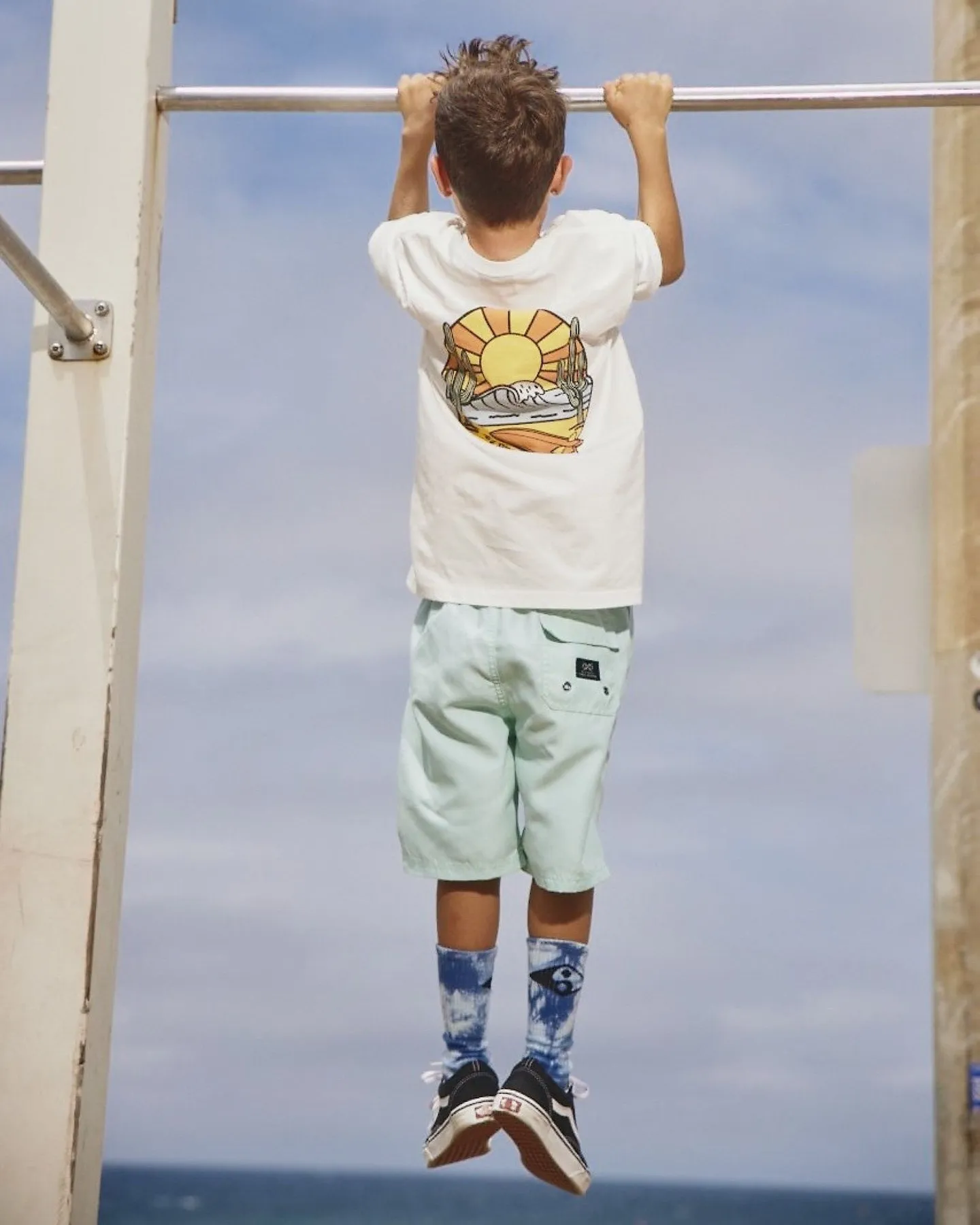 Alphabet Soup Kids Go To Beach Shorts - Acid Mint | SurfStitch