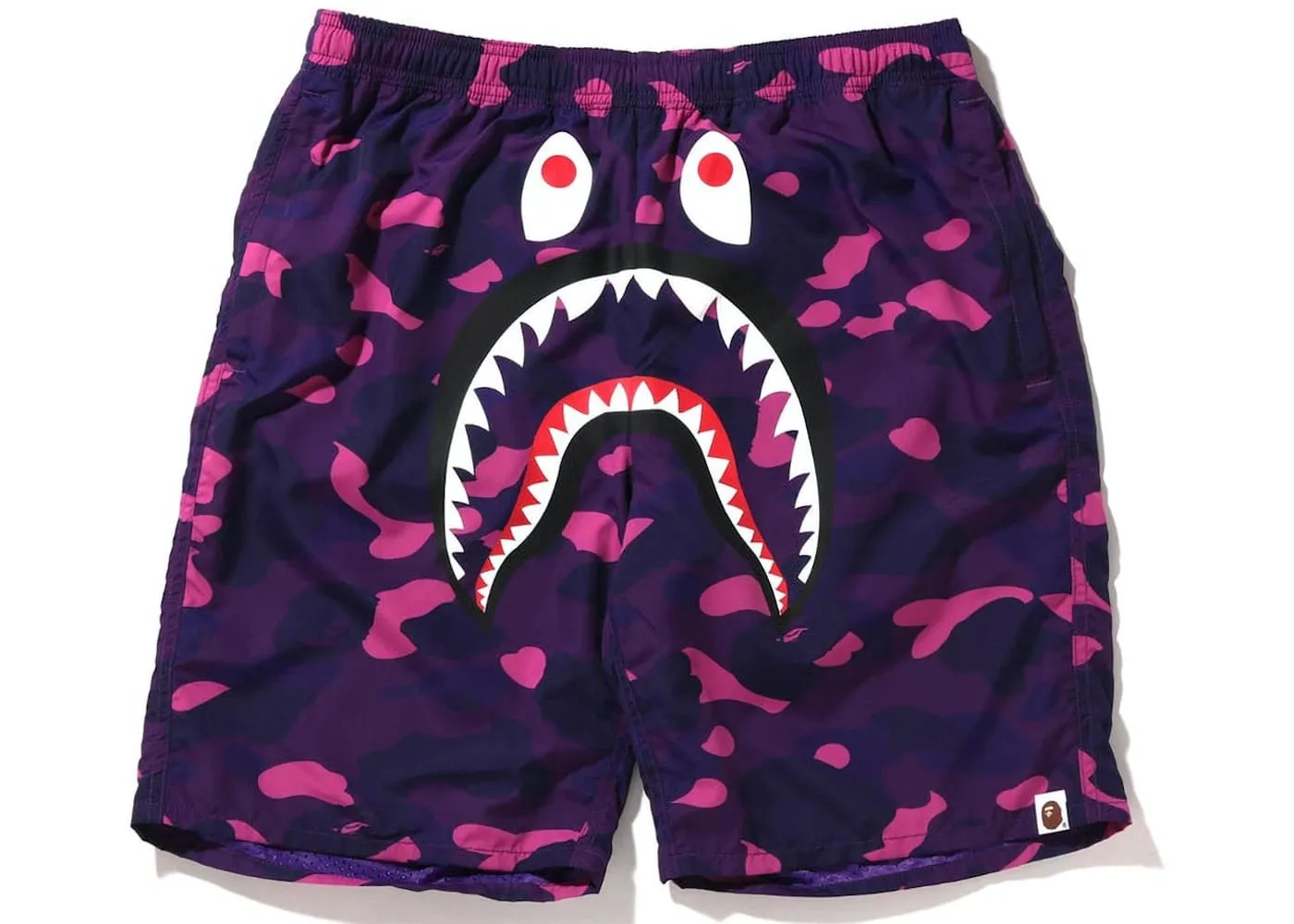 BAPE Color Camo Shark Beach Shorts (SS22) Purple