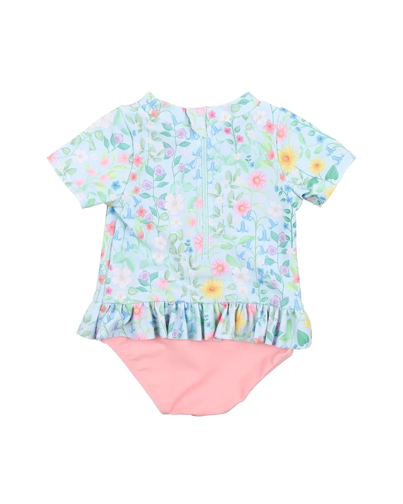 Bebe Swim Kelsey SS Rash Top Sunsuit