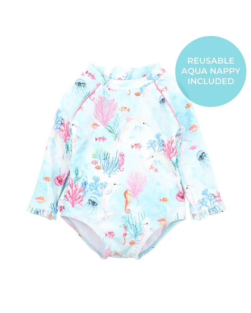 Bebe Swim Malia LS Sunsuit