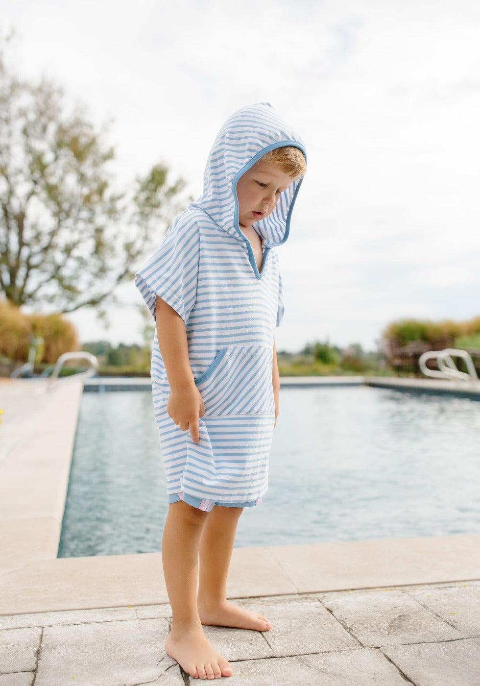 Boys Beach Popover - Light Blue