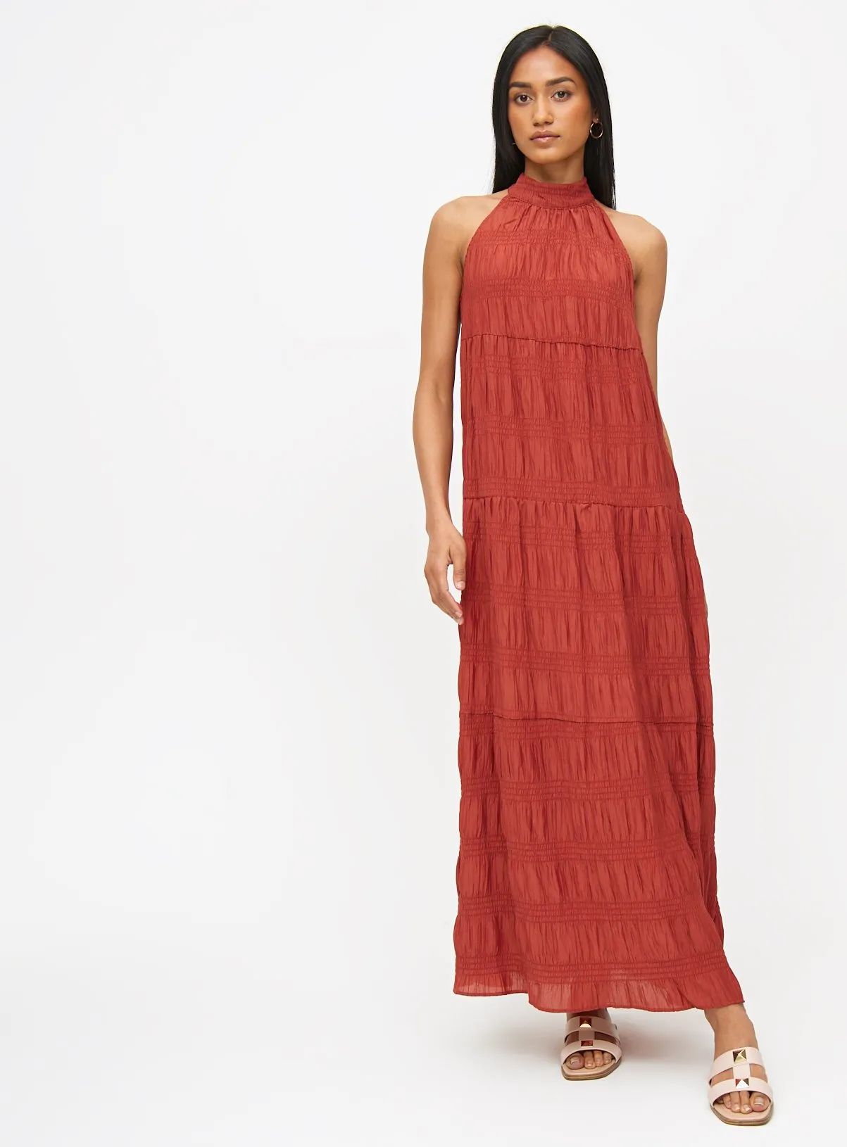 Buy Chestnut Halter Tiered Maxi dress 24R | Dresses | Tu