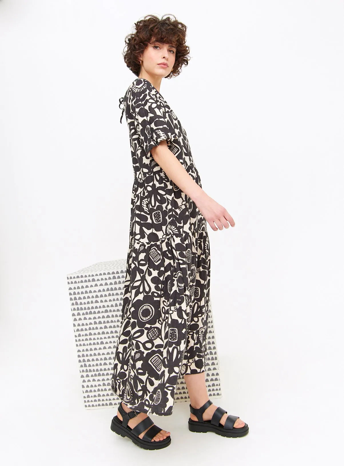 Buy Tu X Scion Monochrome Kukkia Print Midaxi Dress 14 | Dresses | Tu