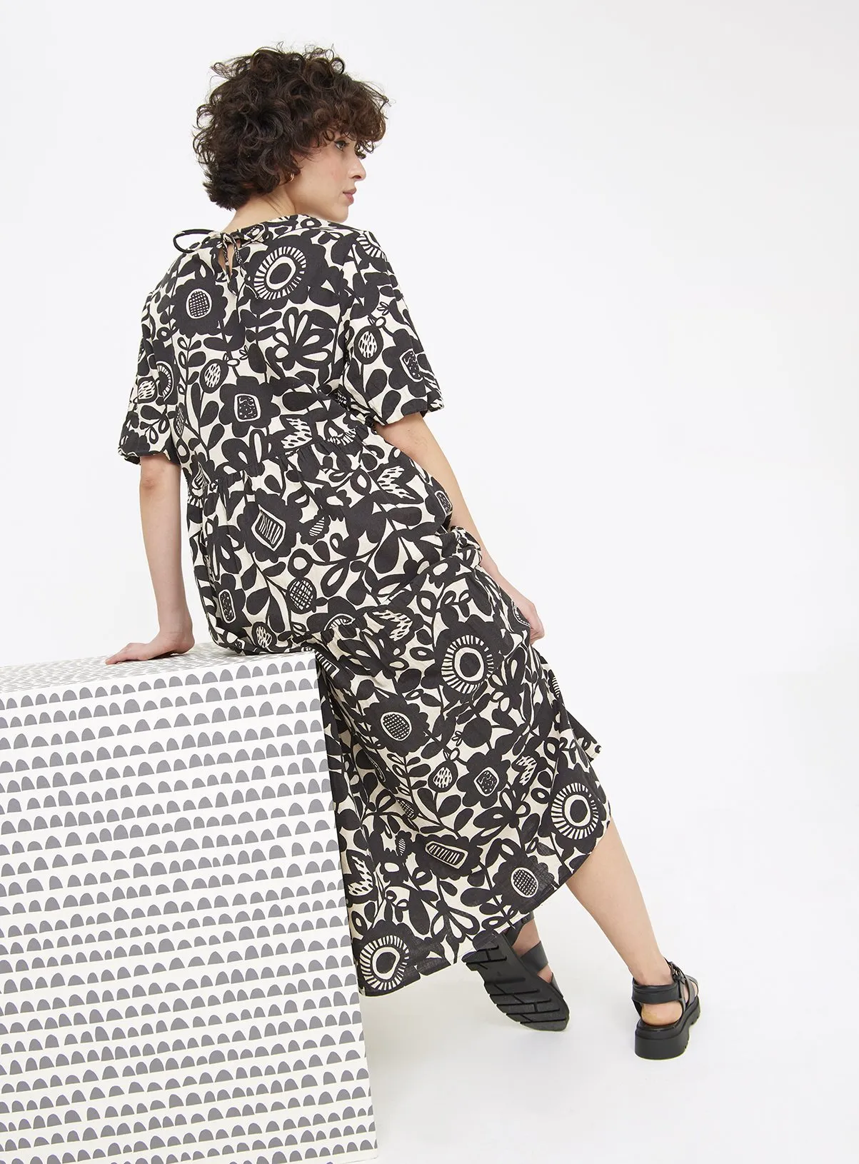 Buy Tu X Scion Monochrome Kukkia Print Midaxi Dress 14 | Dresses | Tu