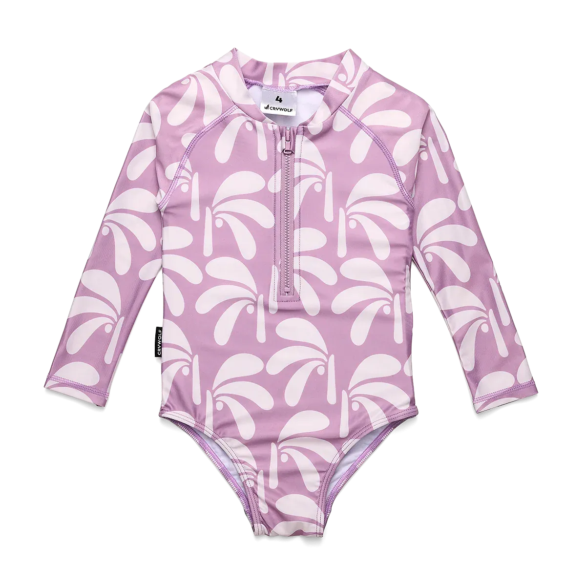 Cry Wolf Long Sleeve Swimsuit Lilac Palms