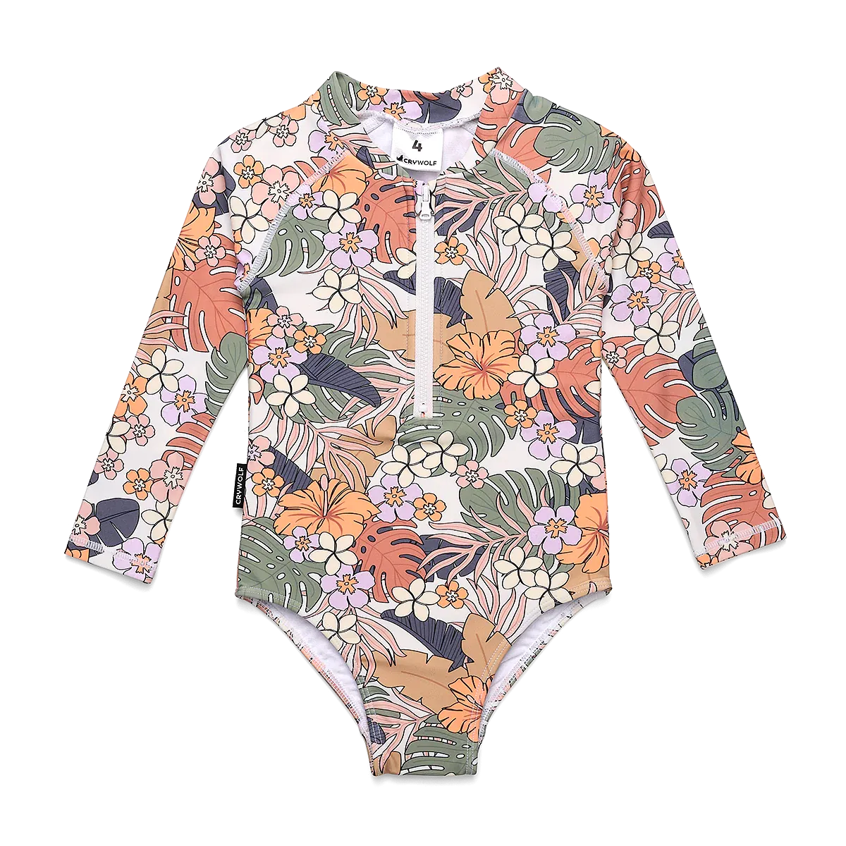 Cry Wolf Long Sleeve Swimsuit Tropical Floral