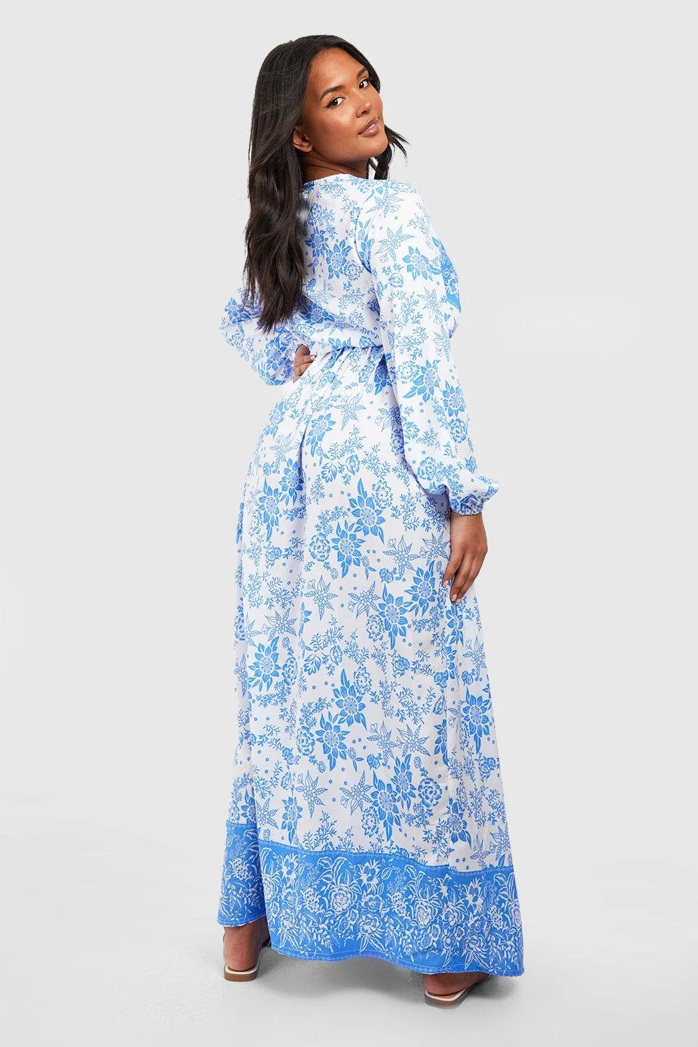 Dresses | Plus Porcelain Wrap Tie Belt Maxi Dress | boohoo