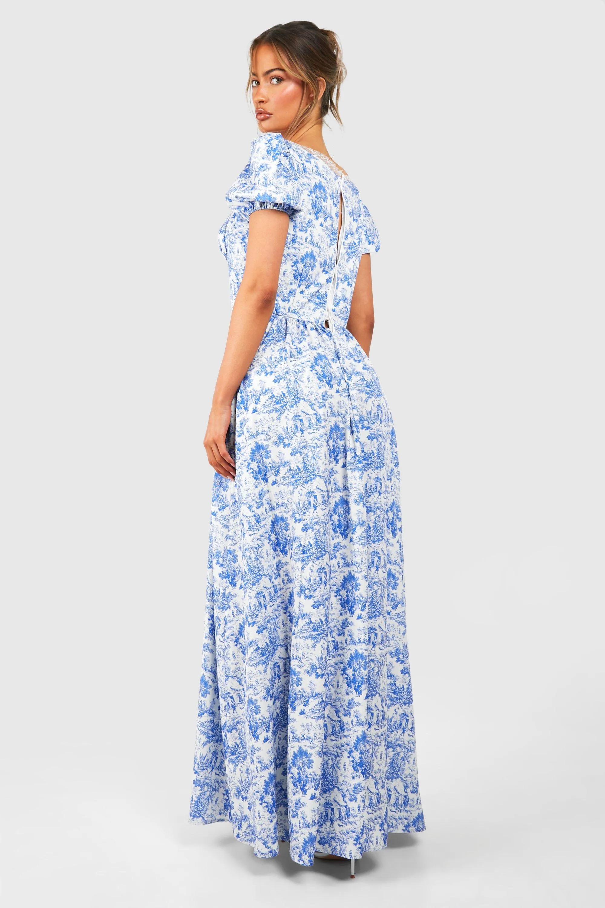 Dresses | Porcelain Puff Sleeve Maxi Milkmaid Dress | boohoo