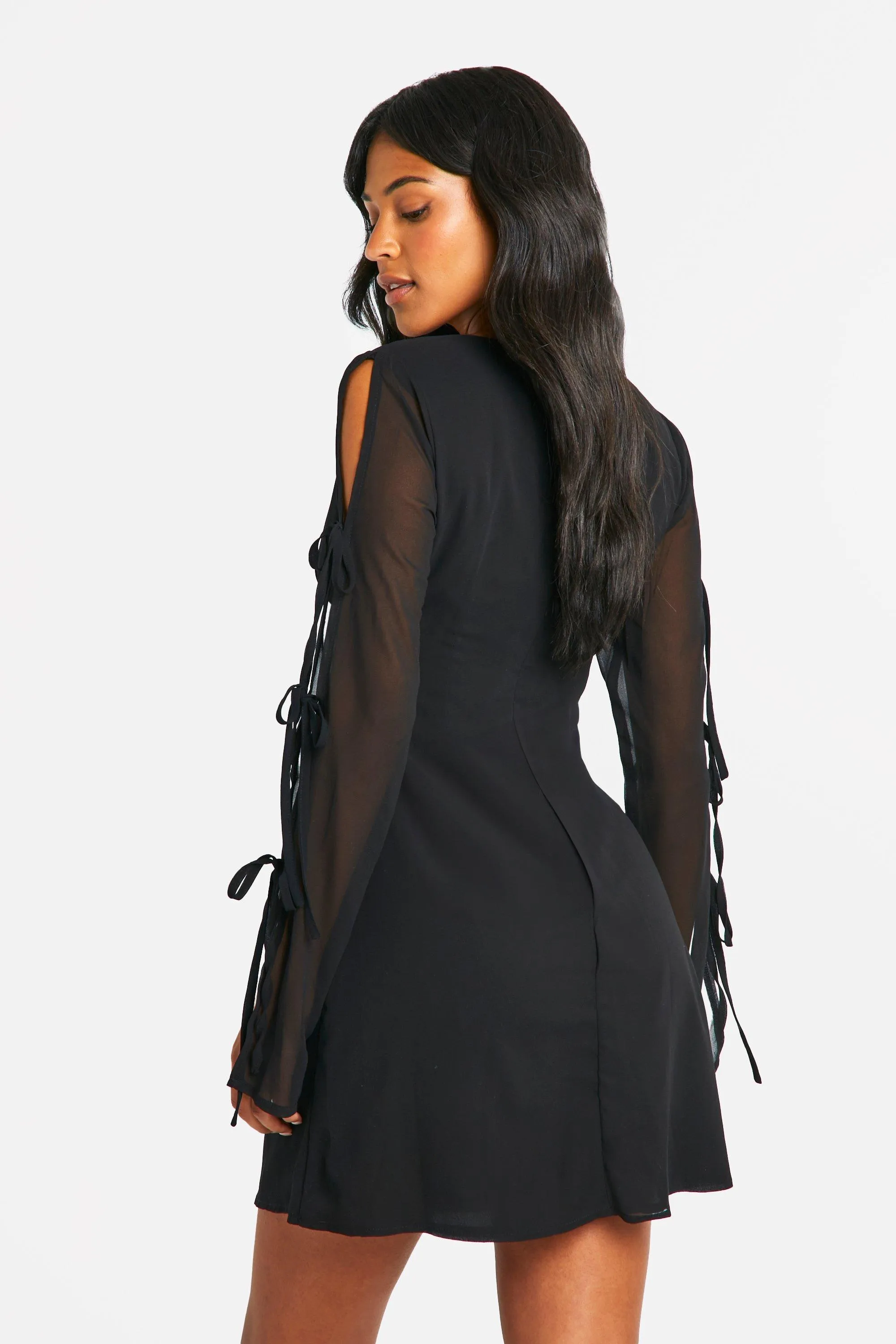 Dresses | Tall Chiffon Tie Sleeve Mini Dress | boohoo