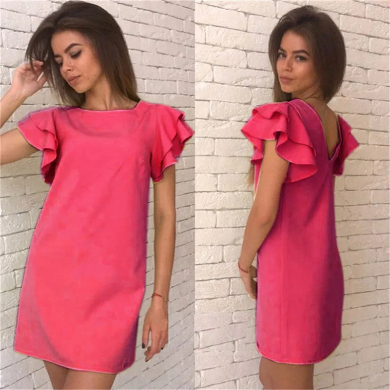 Elegant Dress Women Butterfly Sleeve Backless Dresses vestido de festa Feida