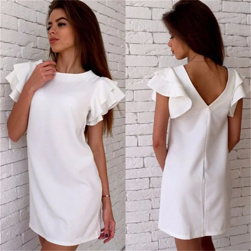 Elegant Dress Women Butterfly Sleeve Backless Dresses vestido de festa Feida