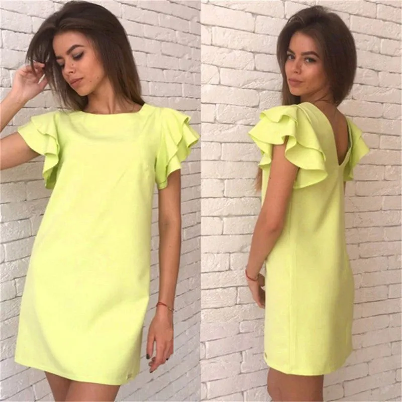 Elegant Dress Women Butterfly Sleeve Backless Dresses vestido de festa Feida