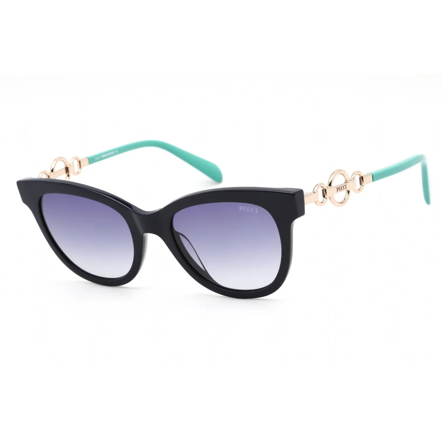 Emilio Pucci EP0157 Sunglasses Shiny Blue Black / Gradient Blue