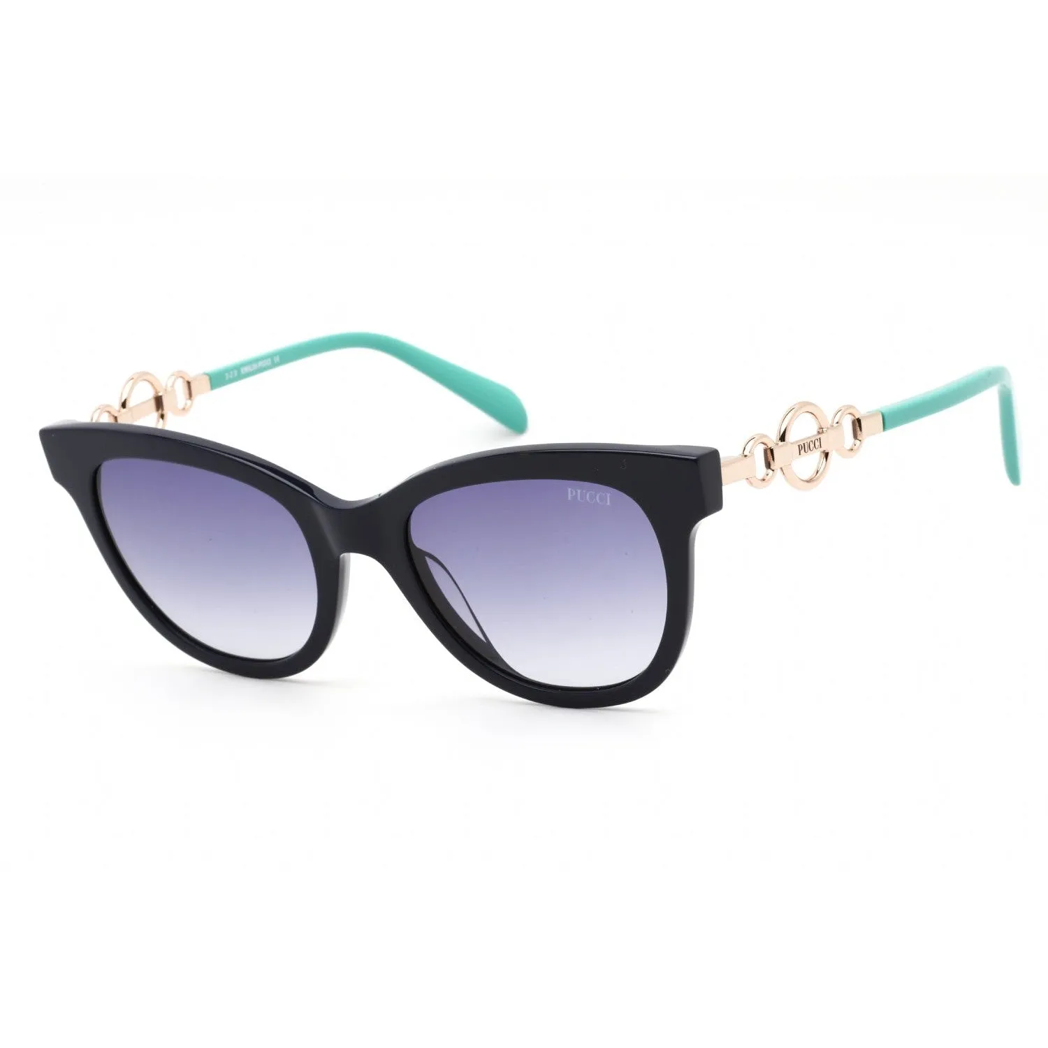 Emilio Pucci EP0157 Sunglasses Shiny Blue Black / Gradient Blue