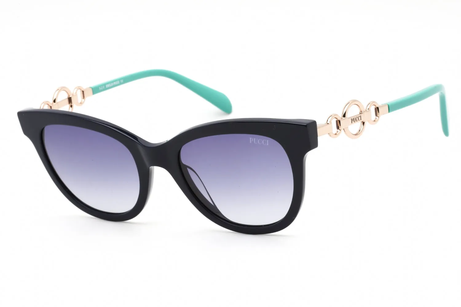 Emilio Pucci EP0157 Sunglasses Shiny Blue Black / Gradient Blue