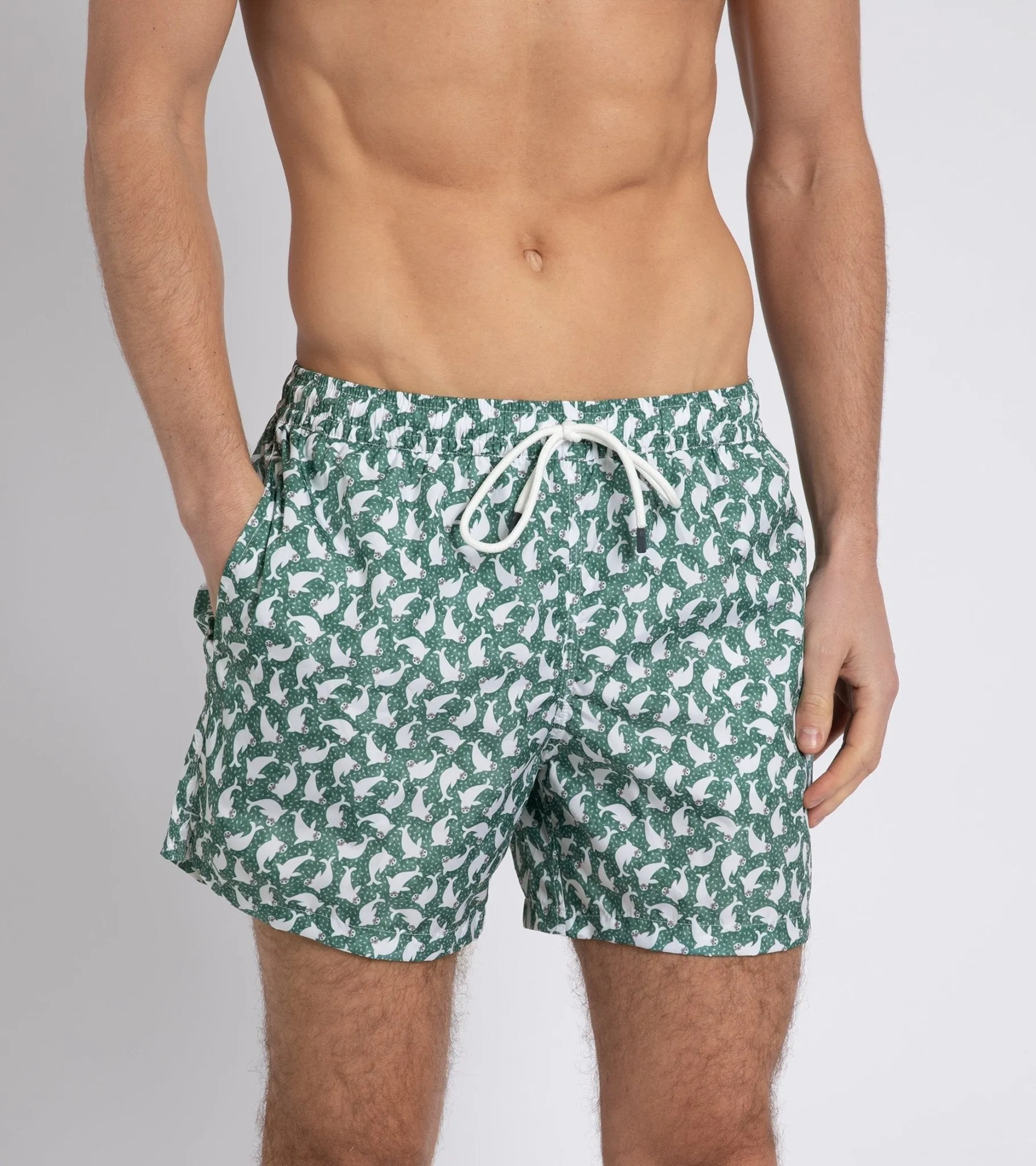 Fedeli Seal Swimming Trunks: Green