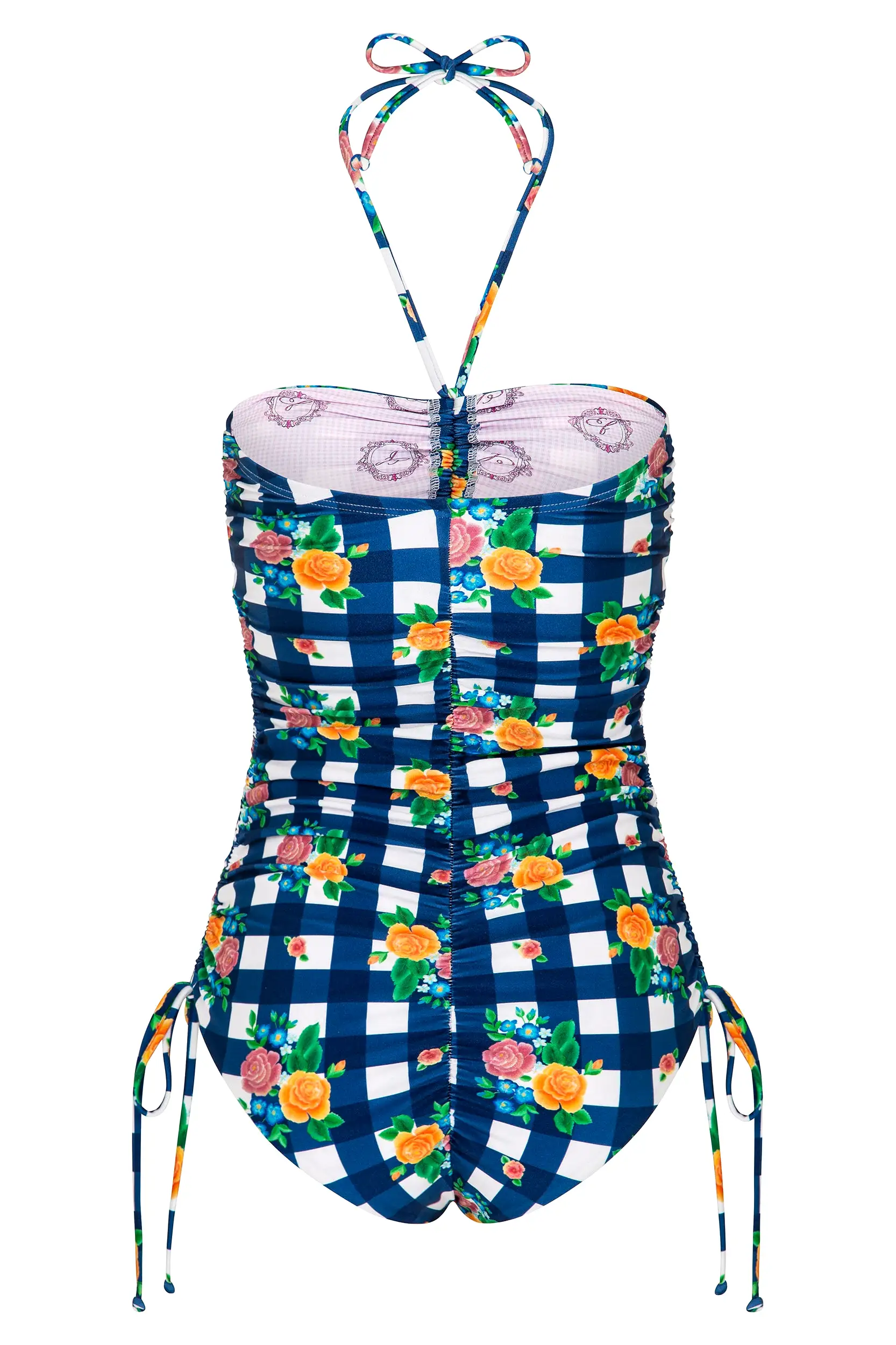 Folk Gingham Halter One Piece