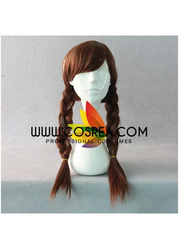 Frozen Anna Dark Brown With Highlight Braided Cosplay Wig