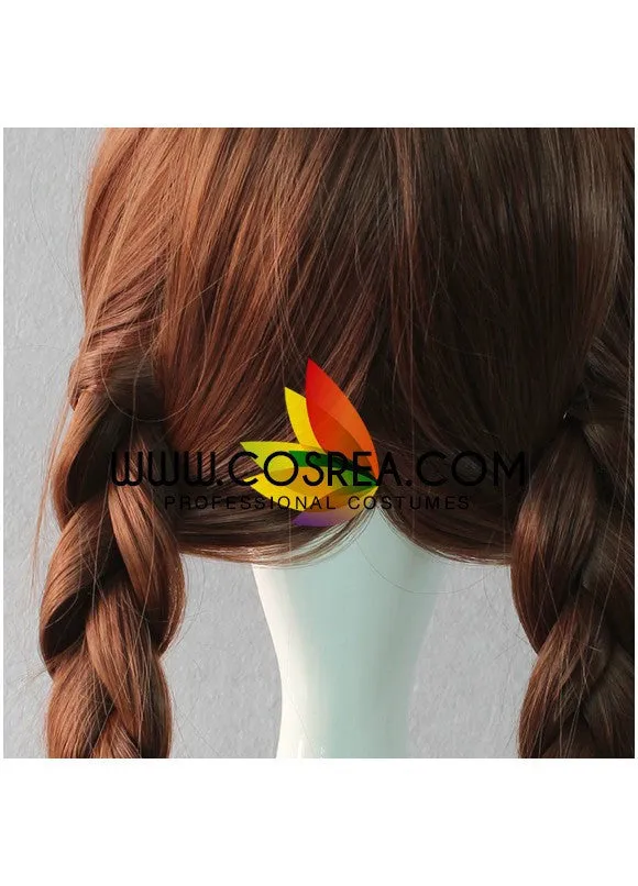 Frozen Anna Dark Brown With Highlight Braided Cosplay Wig