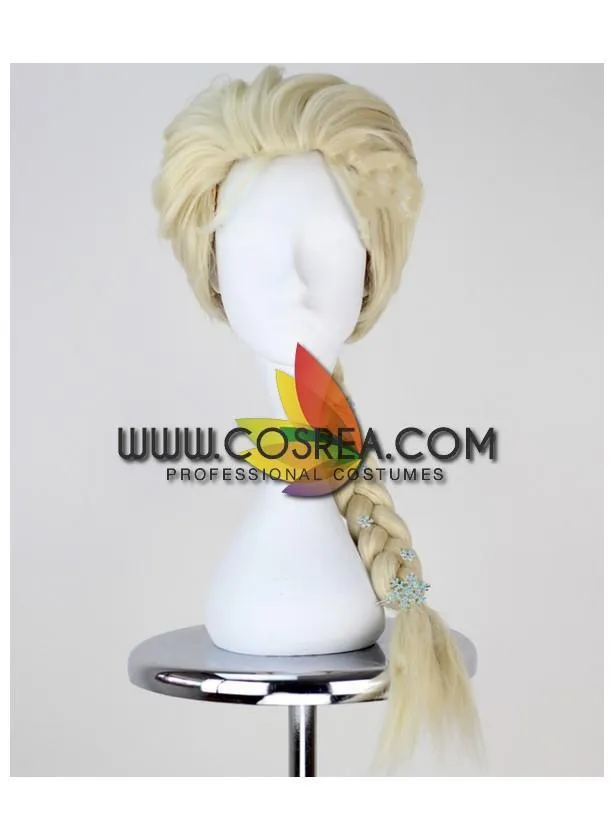 Frozen Elsa Champagne Braided Cosplay Wig