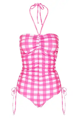 Gingham Halter One Piece