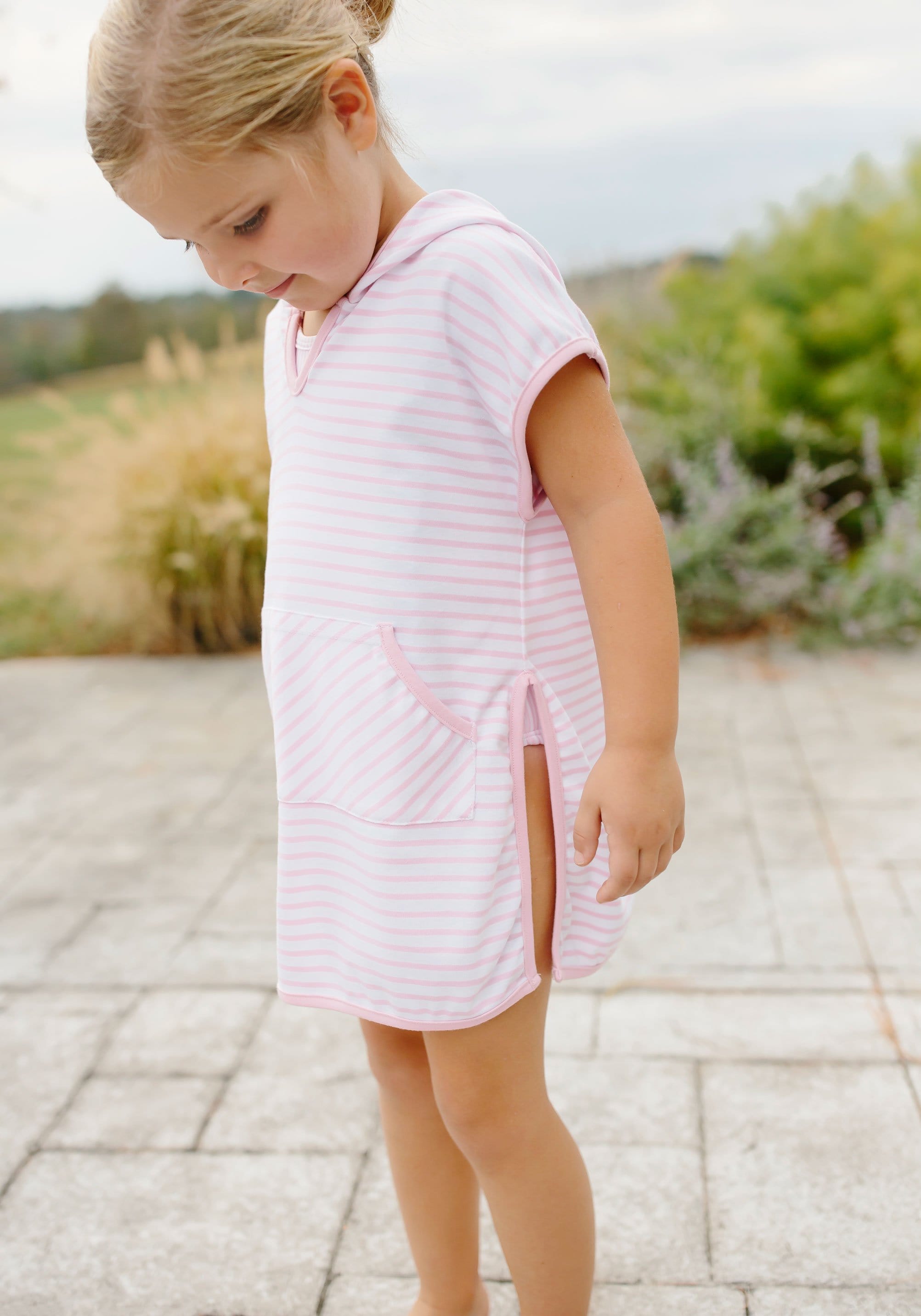 Girls Beach Popover - Light Pink