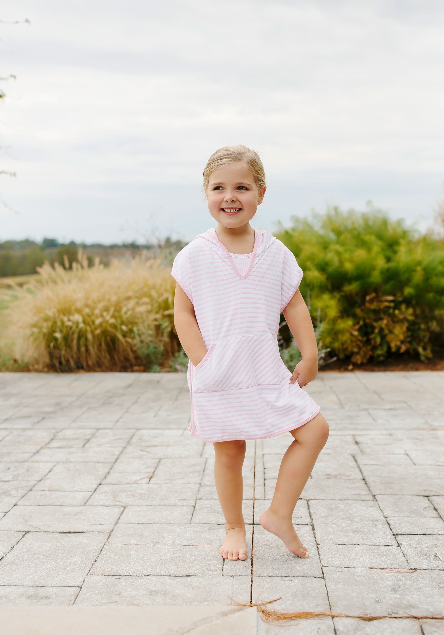 Girls Beach Popover - Light Pink