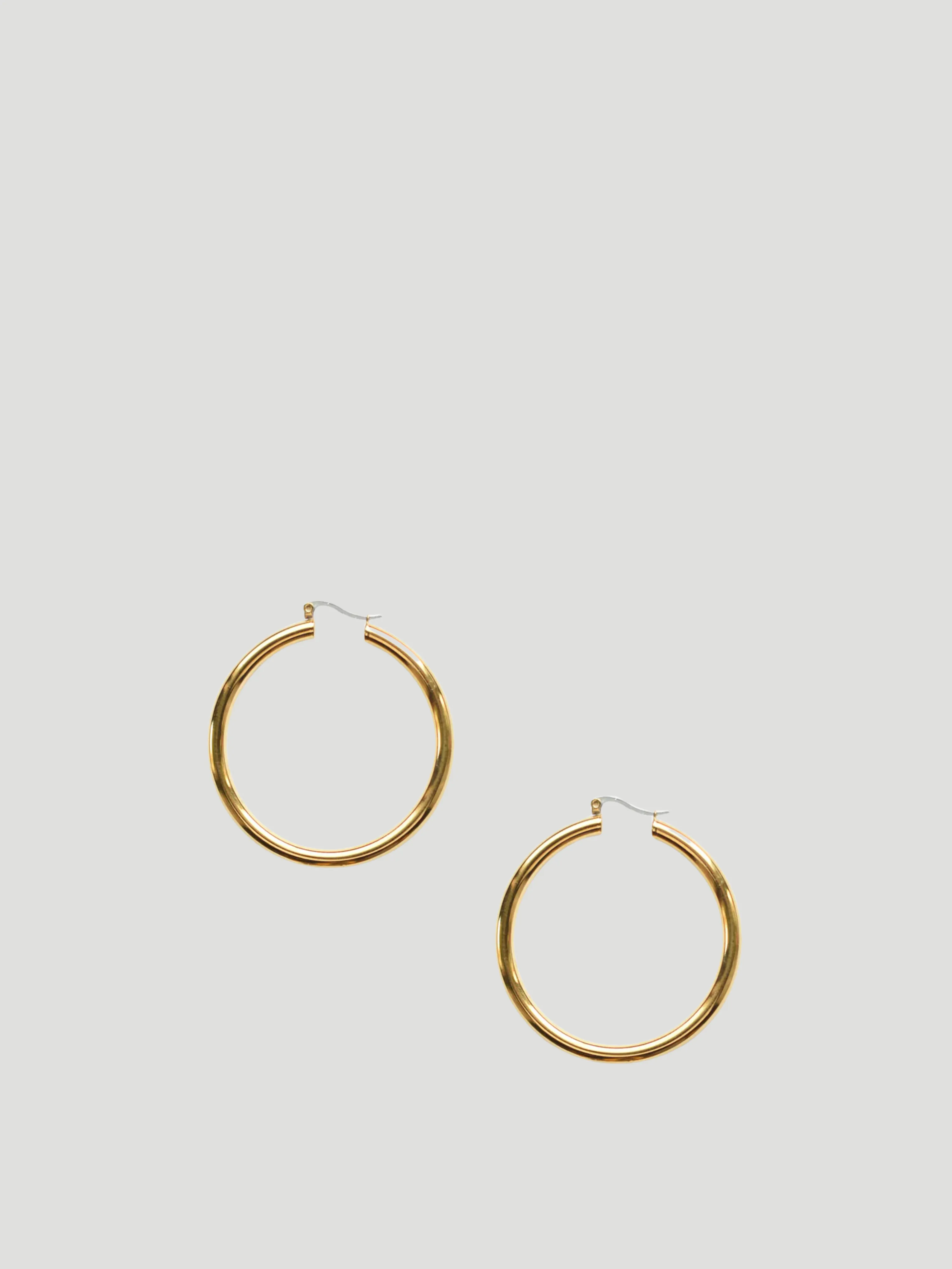 Gold Large Sleek Hoop Earrings