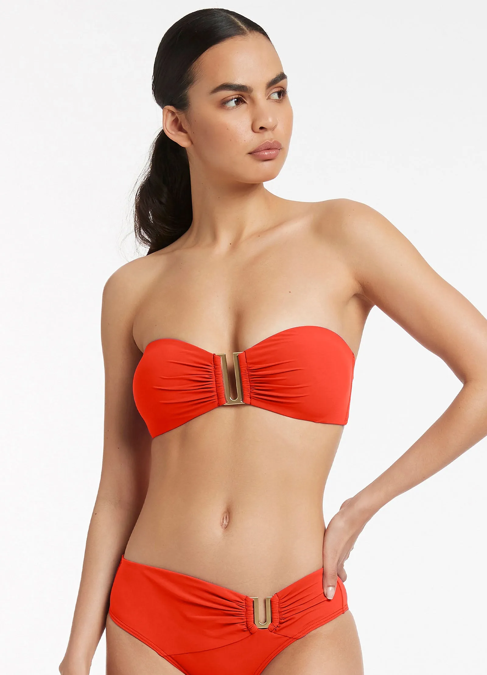 Jetset Bandeau Bikini Top - Fiamma