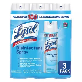 Lysol Crisp Linen Disinfectant Spray 19 oz 3-PACK