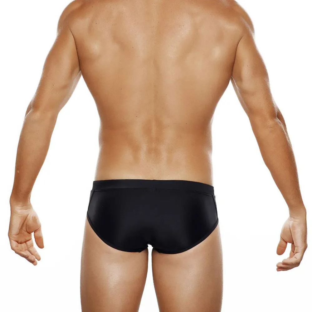 Men's Sexy Solid Pattern Hollow Out Translucent Swimwear Briefs