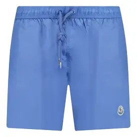 MONCLER LOGO SWIM SHORTS BLUE