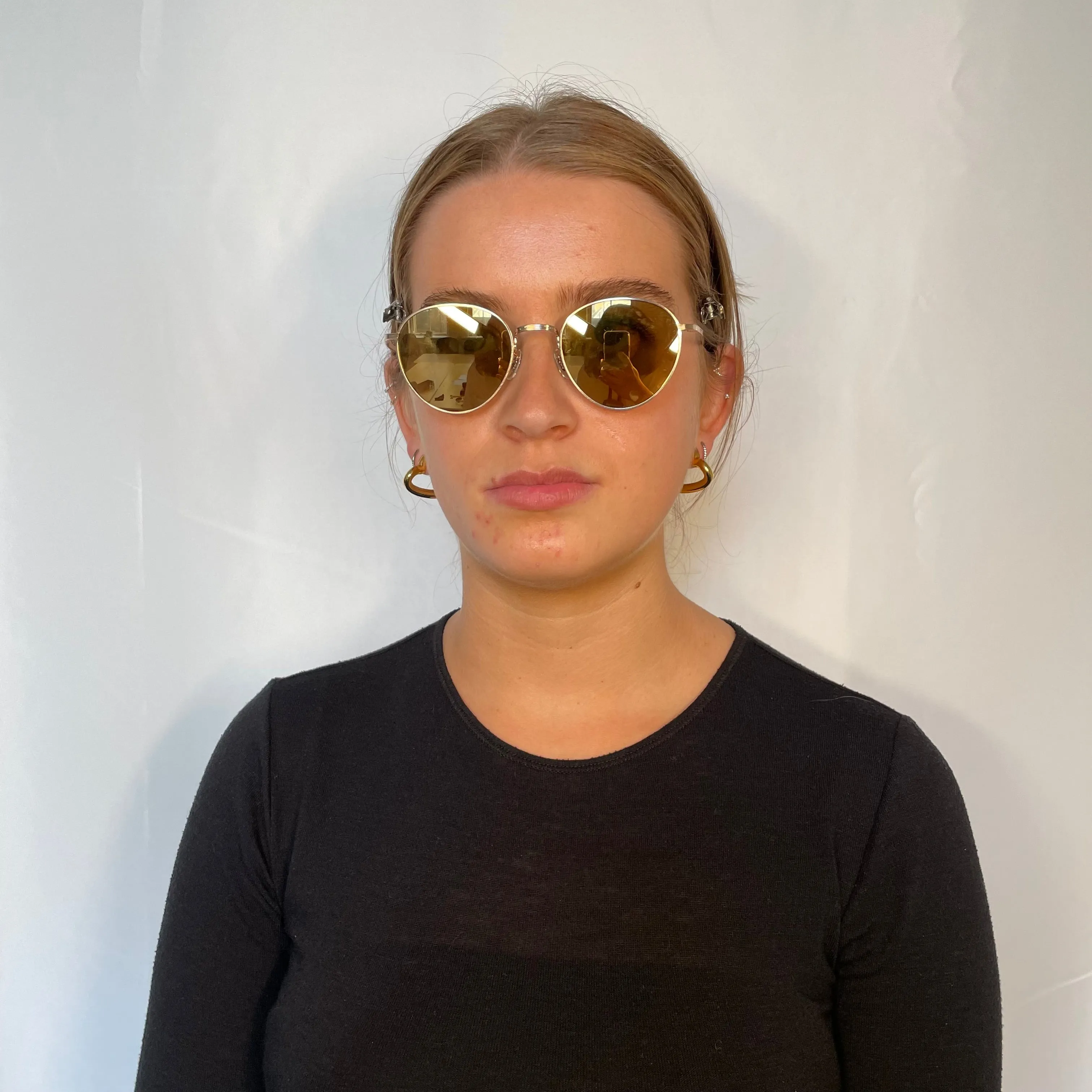 Oliver Peoples Brownstone 2 Gold Metal Frame Sunglasses