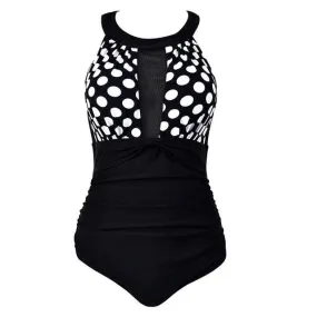 Polka Dots One Piece Plus Size Swimwear